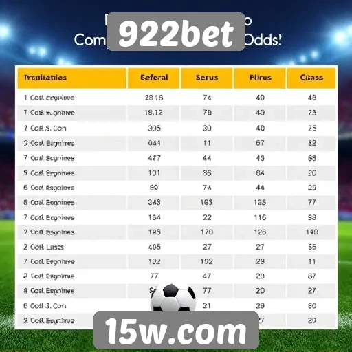 Comparativo das odds oferecidas pelo 922bet